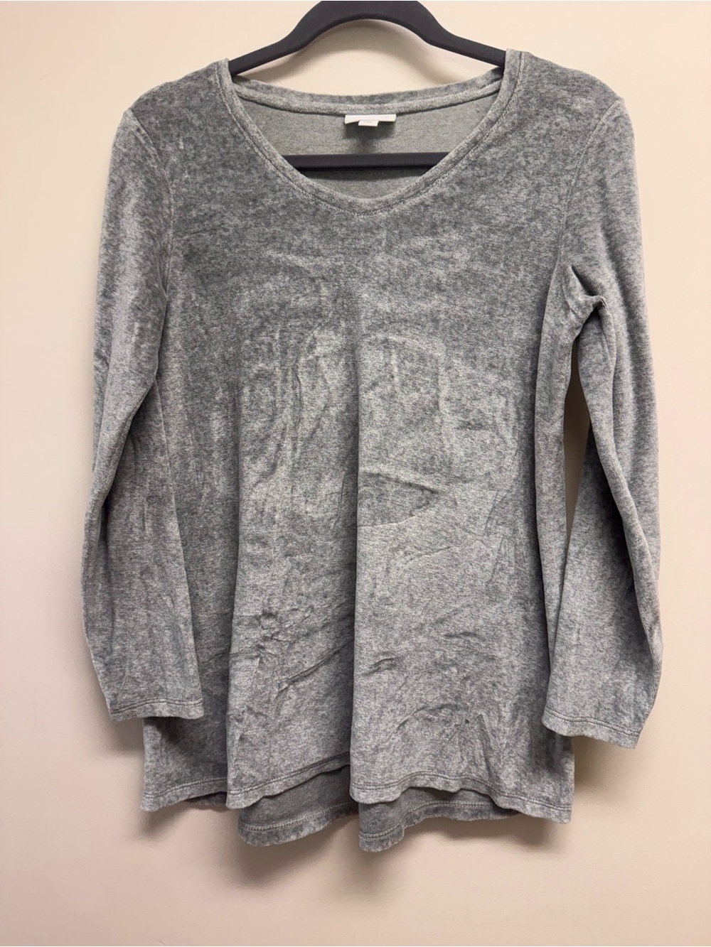 Pure Jill Cotton Modal Gray Long Sleeve Scoop Neck Top EUC Size XSP